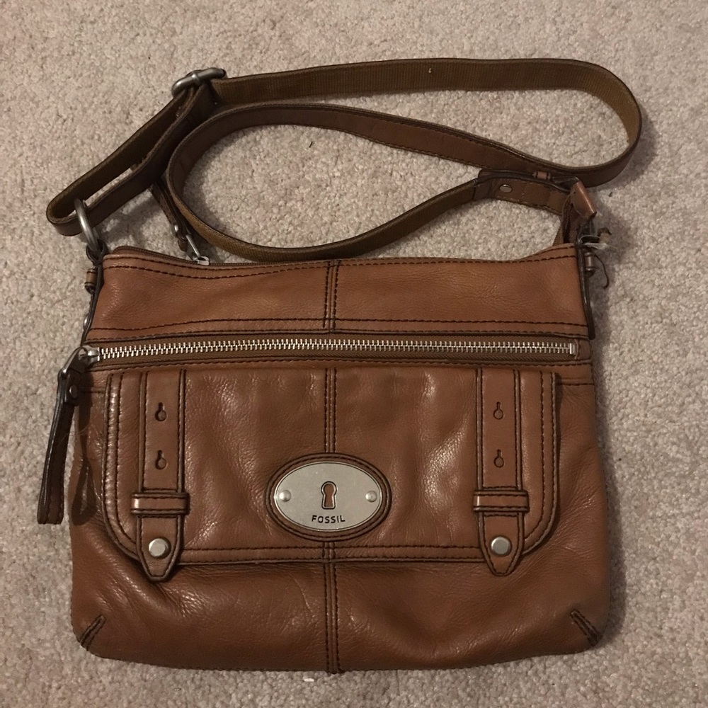 VTG Fossil Maddox Crossbody - Saddle Brown